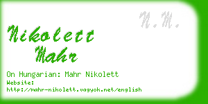 nikolett mahr business card